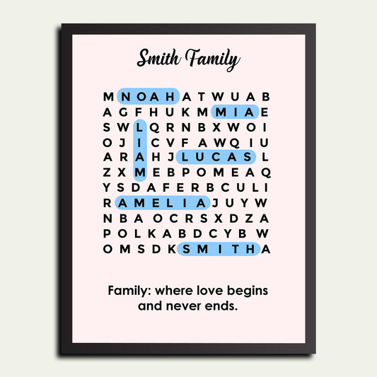 Personalized Wordsearch Art